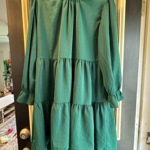 SHEIN Green High Low Dress